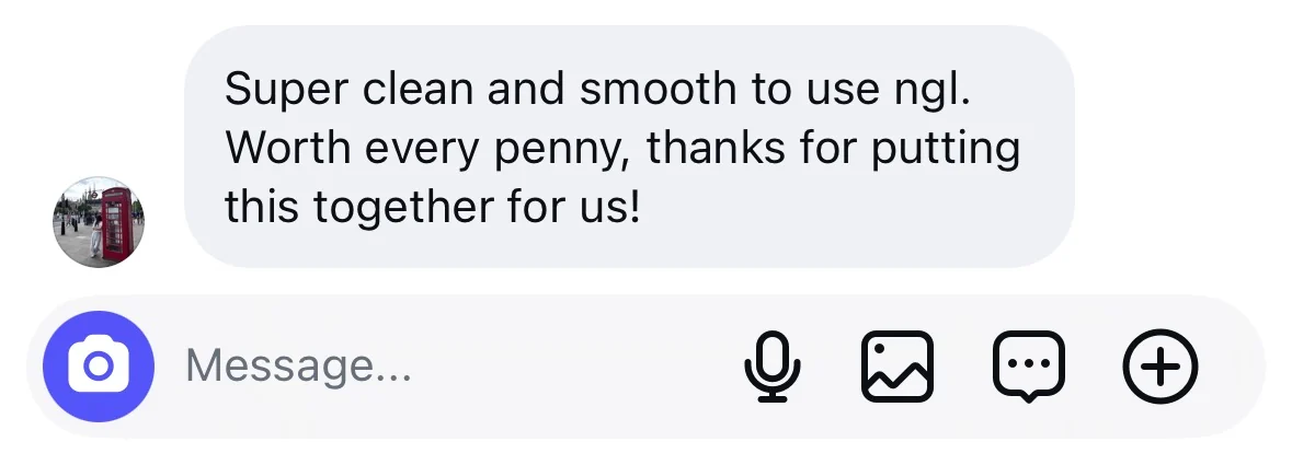 Instagram message from a Codex owner: &ldquo;Super clean and smooth to use ngl. Worth every penny, thanks for putting this together for us!&rdquo;